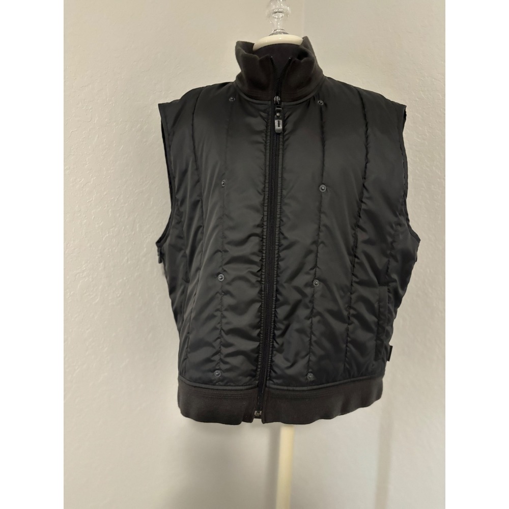 Polo Ralph Lauren Mens XL Quilted Vest Black Full Zip Mock Neck Ribbed Hem 67